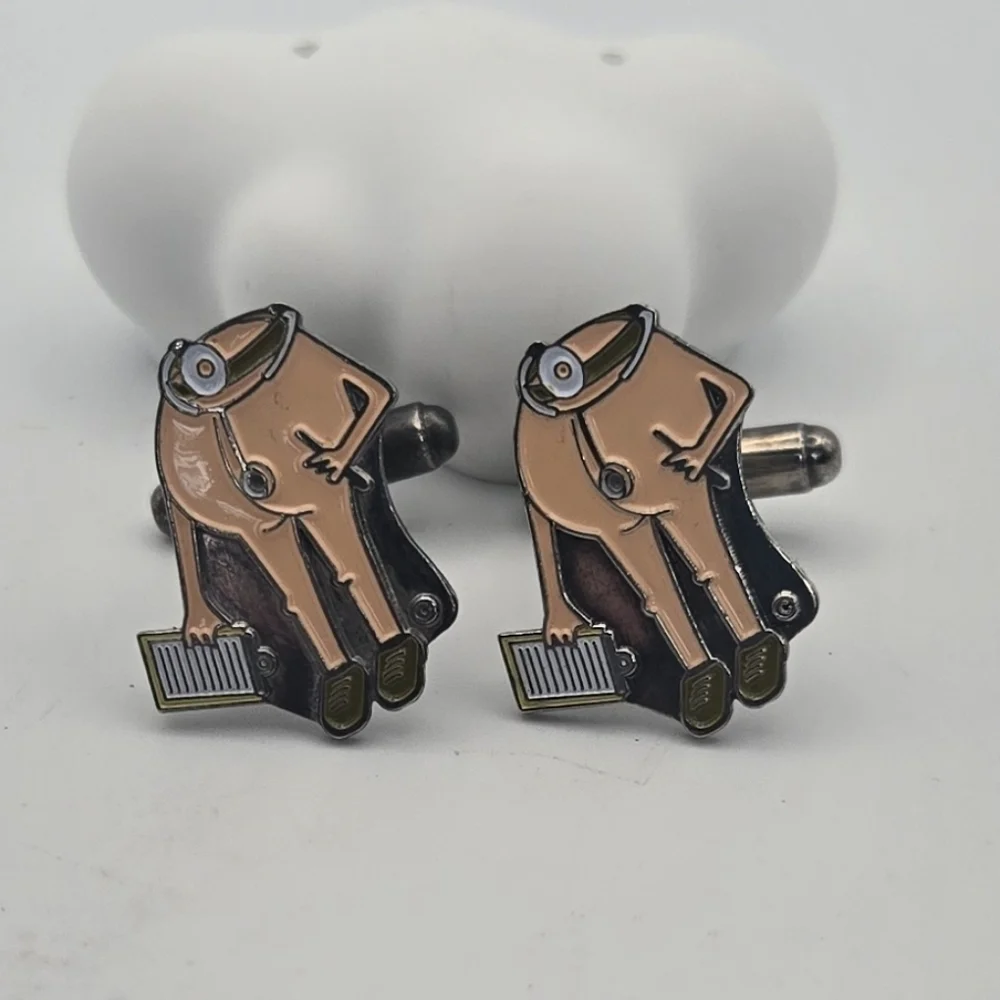 Handmade By Logo Jewelry Two Cufflinks & One Tie Holder Clip Pre-Owned